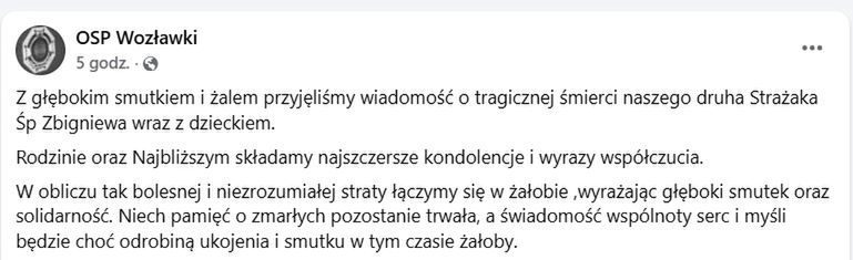 Druhowie żegnają zmarłego strażaka i jego syna