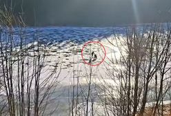 Szokujące nagranie z Czech. Weszła na taflę lodu z wózkiem dziecięcym