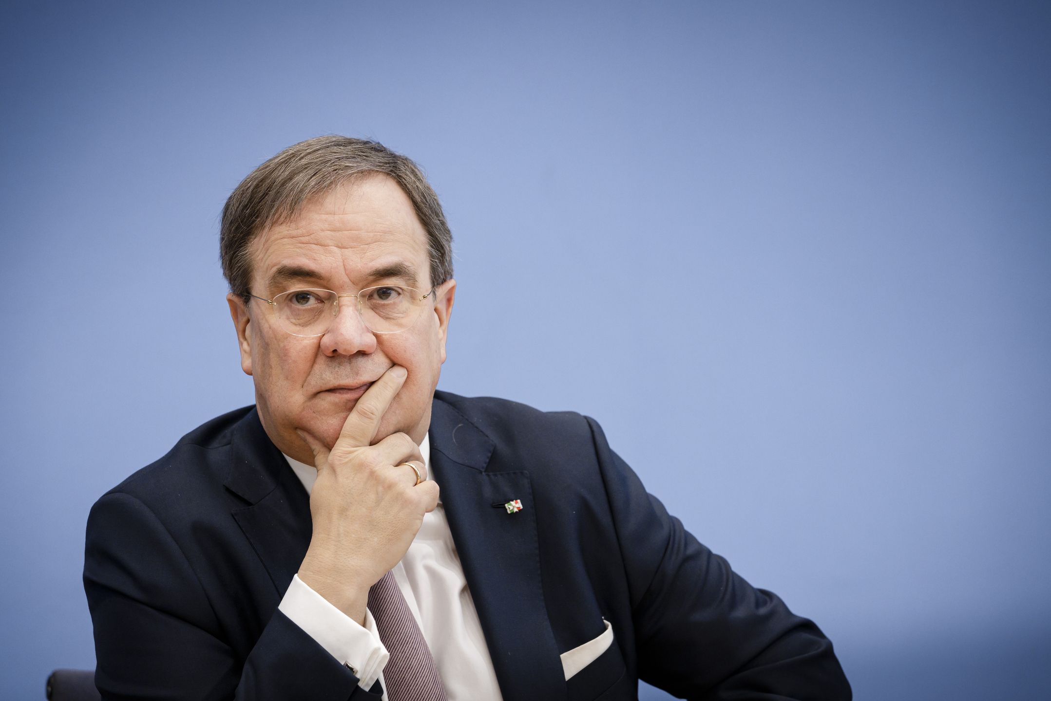 BERLIN, GERMANY - FEBRUARY 25:  Armin Laschet, Prime Minister of the State of North Rhine-Westphalia at the Bundespressekonferenz the occasion of the candidacy for the CDU chairmanship, on February 25, 2020 in Berlin, Germany. (Photo by Felix Zahn/Photothek via Getty Images)