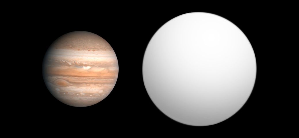 Po lewej Jowisz, po prawej WASP-33b