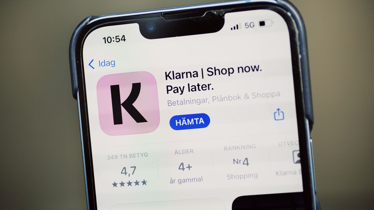 The Klarna app displayed on a smartphone arranged in Stockholm, Sweden, on Thursday, Feb. 29, 2024. Klarna Holding AB shrank its net losses 76% in 2023 as the buy-now-pay-later firm makes preparations for one of the biggest IPOs of the year.  Photographer: Erika Gerdemark/Bloomberg via Getty Images