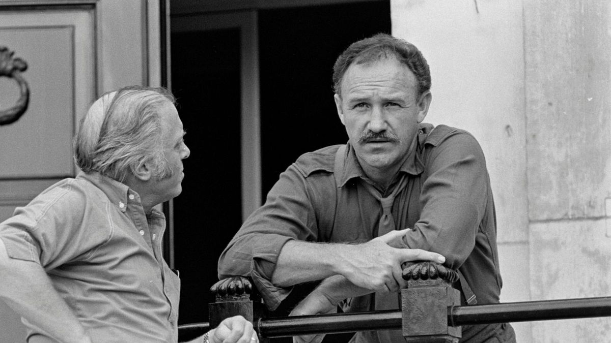 Gene Hackman i reżyser Richard Attenborough na planie filmu