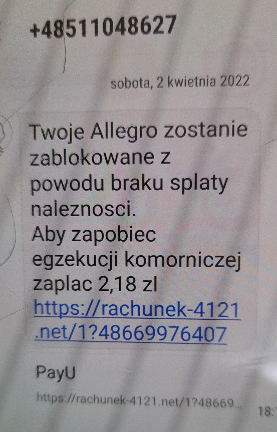 Fałszywy SMS