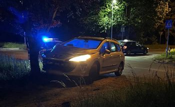 Peugeot uderzył w drzewo. Kierowca uciekł pieszo