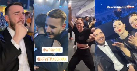 Eurowizja 2022. Tak wyglądał półfinał ZA KULISAMI: próby, radość Krystiana Ochmana i świętowanie awansu z ekipą z Rumunii! (ZDJĘCIA)