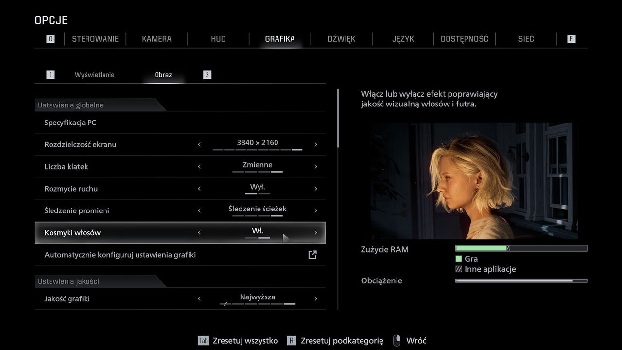 Resident Evil Requiem - ustawienia graficzne 1
