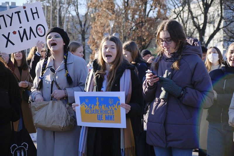 Wiec solidarności z Ukrainą w Lublinie