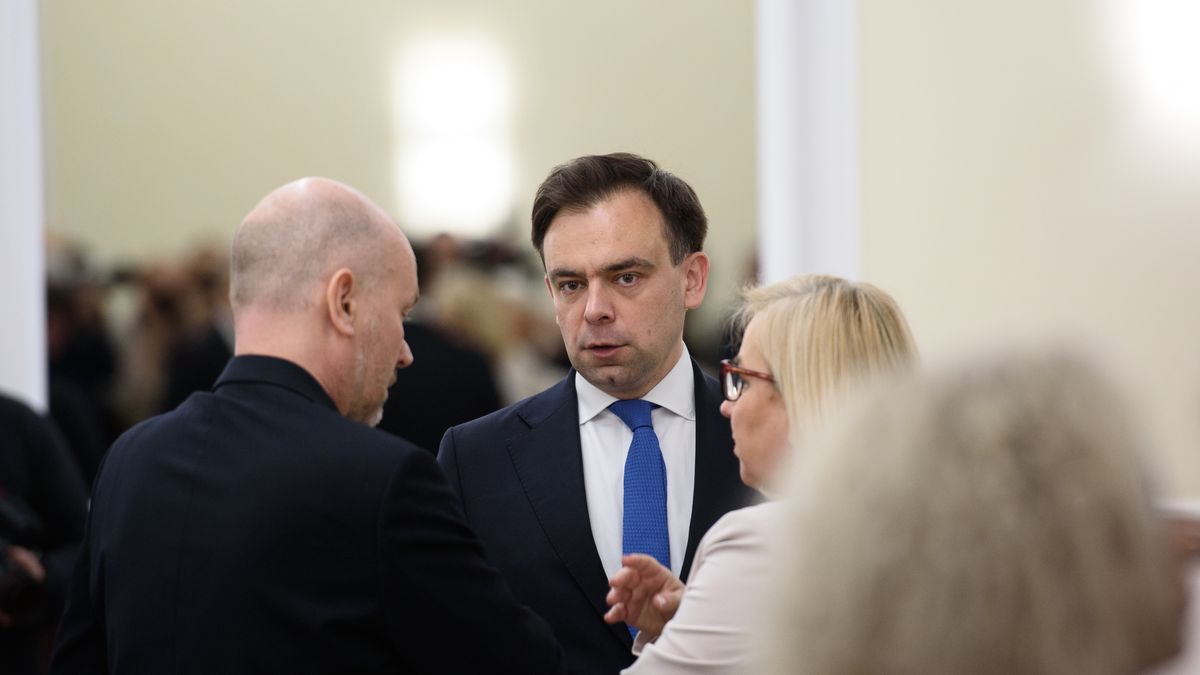 Polish Finance Minister Andrzej Domanski takes part in the weekly government's cabinet meeting in Warsaw, Poland on April 15, 2025.