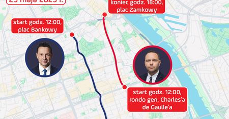 Dwa marsze w Warszawie. Trzaskowski i Nawrocki mobilizują wyborców [OGLĄDAJ NA ŻYWO]