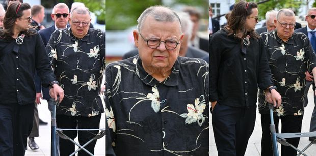 Wojciech Mann razem z synem pojawił się na pogrzebie Andrzeja Olechowskiego (ZDJĘCIA)