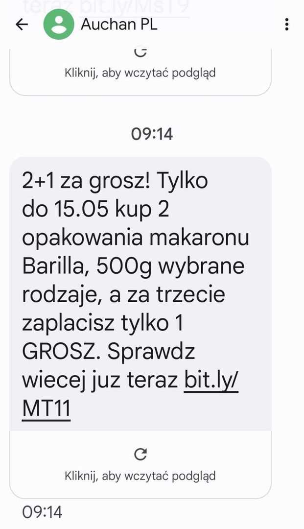 Auchan rozesłał SMS-y