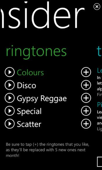 Aplikacja Windows Phone Insider z darmowymi dźwiękami dla WP 7.5 Mango