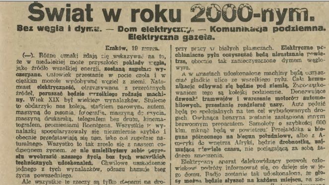 Jak wyobrażano sobie czasy współczesne niemal 90 lat temu?