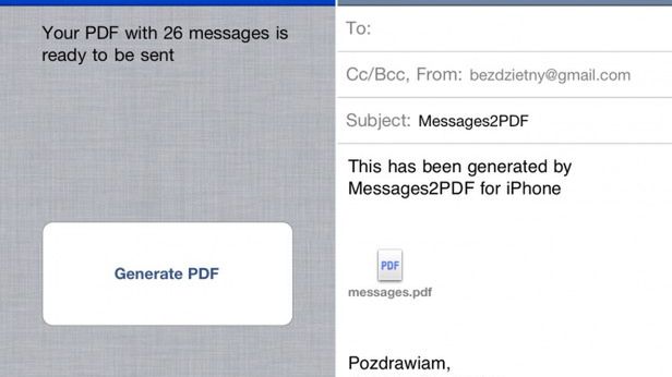 Eksportowanie wiadomości z iPhone'a do plików .PDF 1