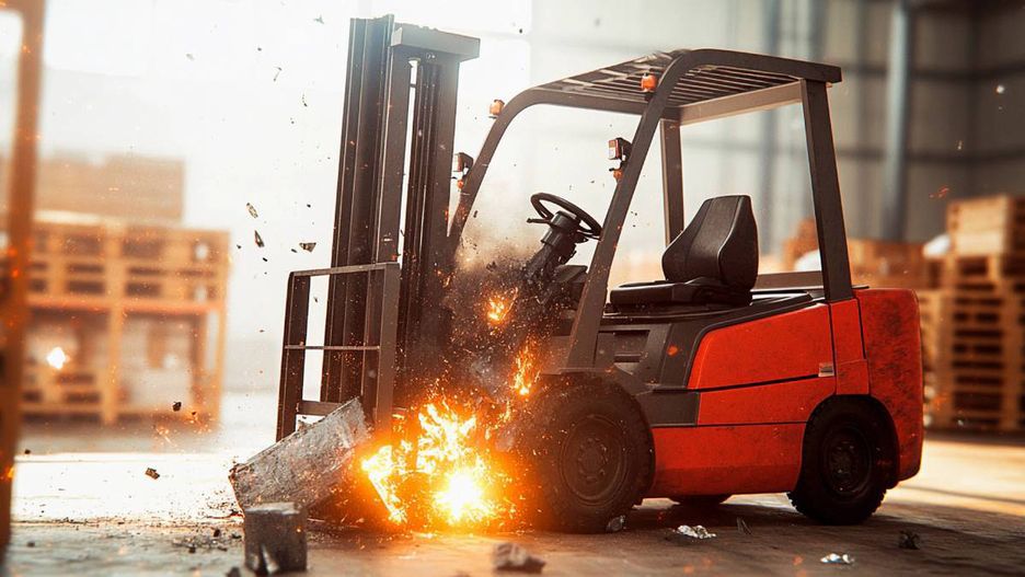 Pożar wózka widłowego