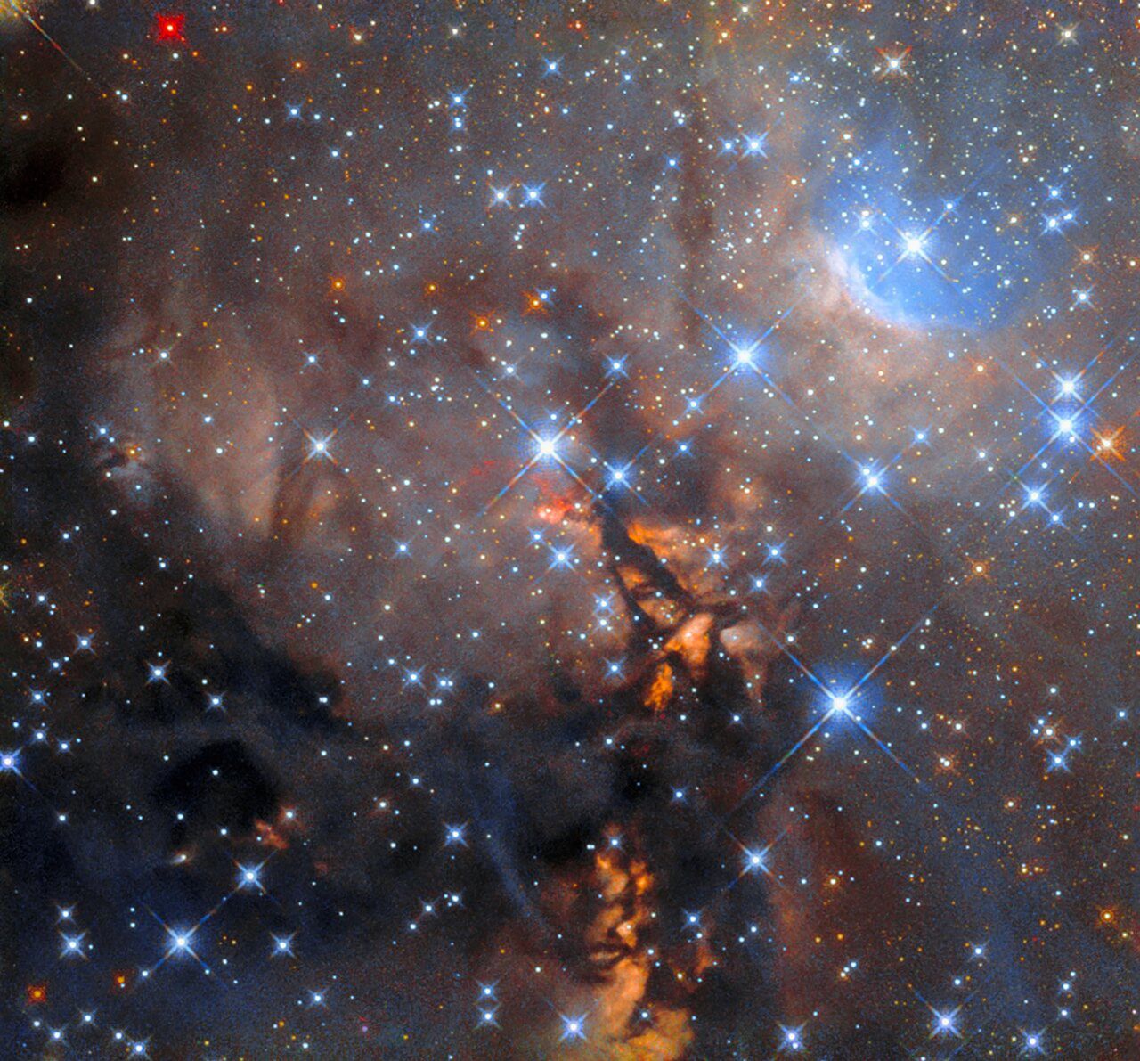 Obsszar OH 339.88-1.26, w którym widać protogwiazdę.