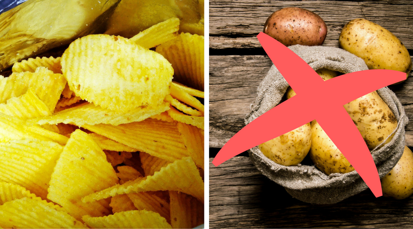 Ilość ziemniaków w chipsach