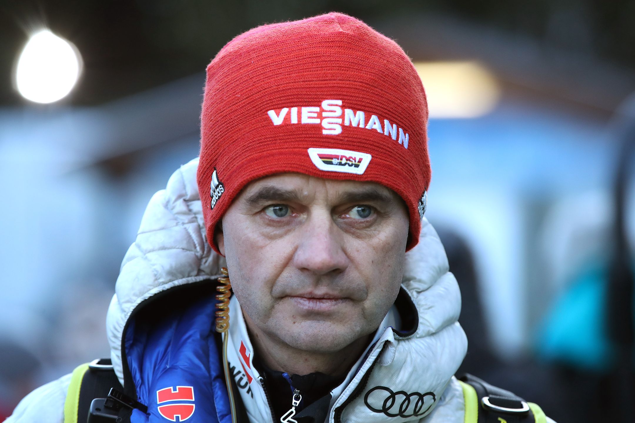 BISCHOFSHOFEN, AUSTRIA - JANUARY 05: Stefan Horngacher, head coach of Germany looks on during a training session for the 68th FIS Nordic World Cup Four Hills Tournament at Paul-Ausserleitner-Schanze on January 05, 2020 in Bischofshofen, Austria. (Photo by Alexander Hassenstein/Bongarts/Getty Images)