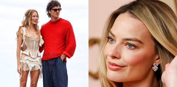 Margot Robbie i Jacob Elordi wciąż promują wspólny film. Tym razem "najpiękniejsza kobieta na ziemi" OCZAROWAŁA w gorsetowej mini (FOTO)