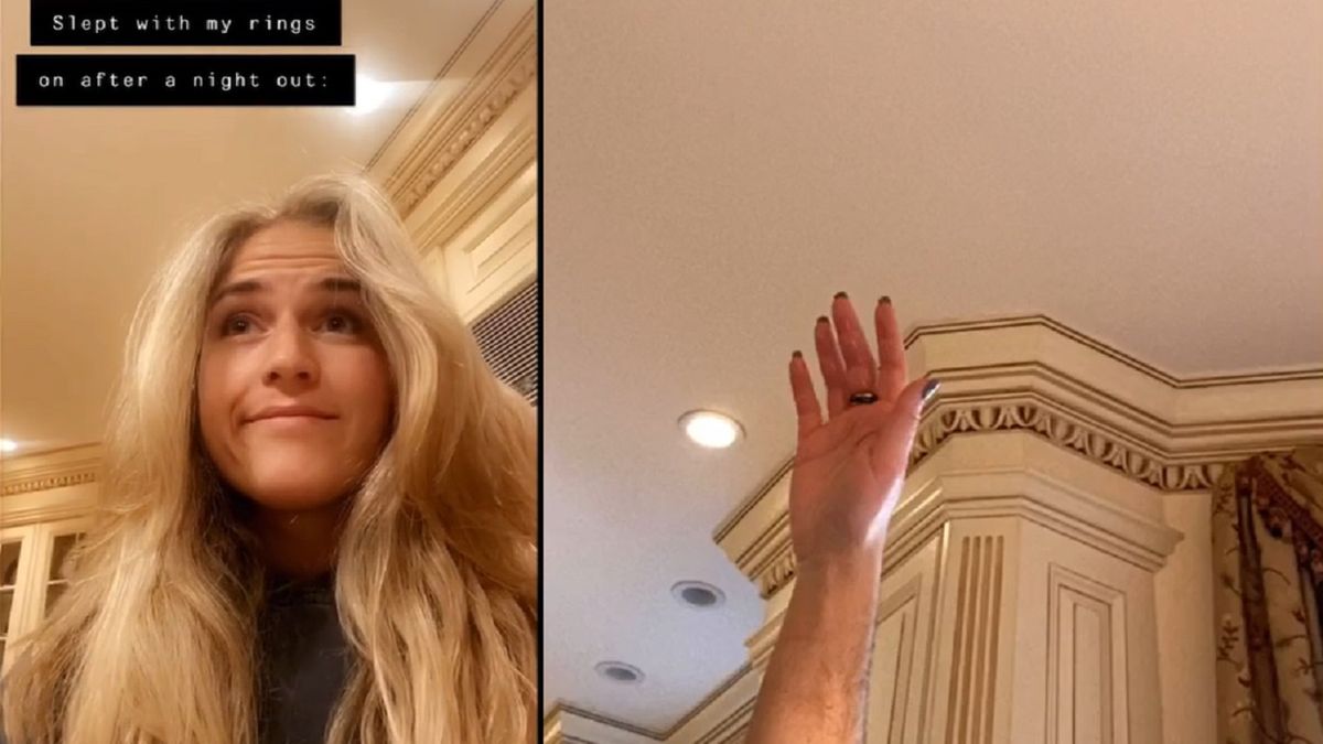 Zasnęła w pierścionku. 