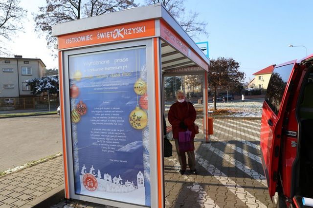 „Małe teksty” z dużą mocą zdobią ostrowieckie przystanki