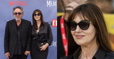 Odziani w czerń Monica Bellucci i Tim Burton posyłają uśmiechy na włoskim festiwalu filmowym. Para jak z żurnala?