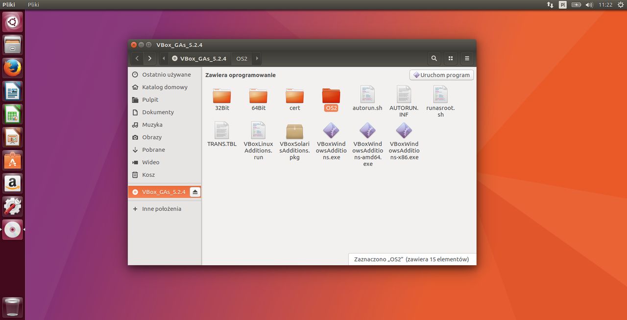 Obraz płyty z dodatkami gościa zamontowany w Ubuntu