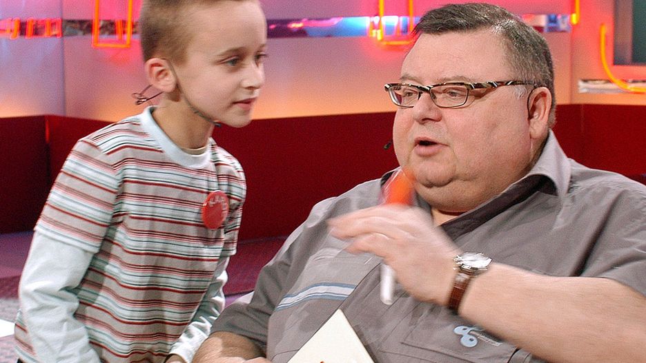 Karol Klementowski i Wojciech Mann w programie "Duże dzieci" w 2006 r.