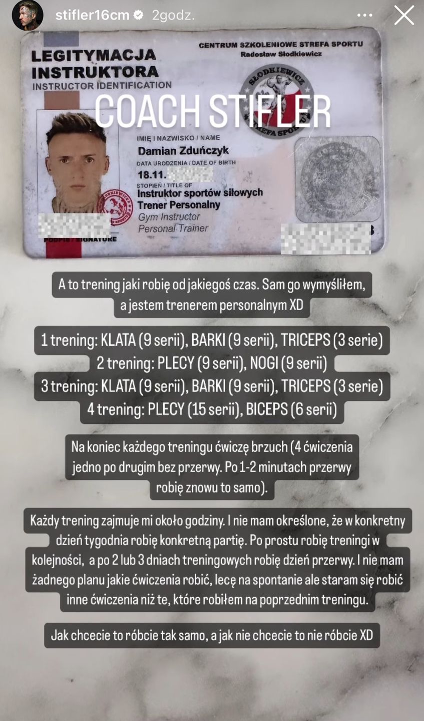 Opis ćwiczeń Stiflera