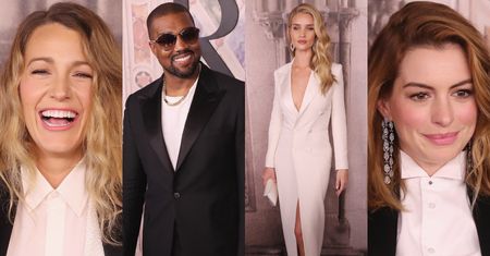 Blake Lively, Anne Hathaway i uśmiechnięty Kanye West lansują się na pokazie w Nowym Jorku (ZDJĘCIA)