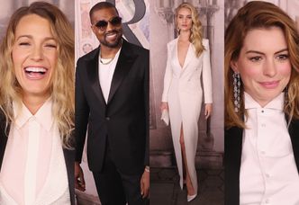 Blake Lively, Anne Hathaway i uśmiechnięty Kanye West lansują się na pokazie w Nowym Jorku (ZDJĘCIA)