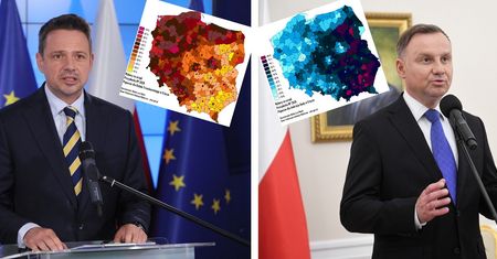 Wyniki wyborów 2020. Zachód wskazał na Rafała Trzaskowskiego, wschód wybrał Andrzeja Dudę