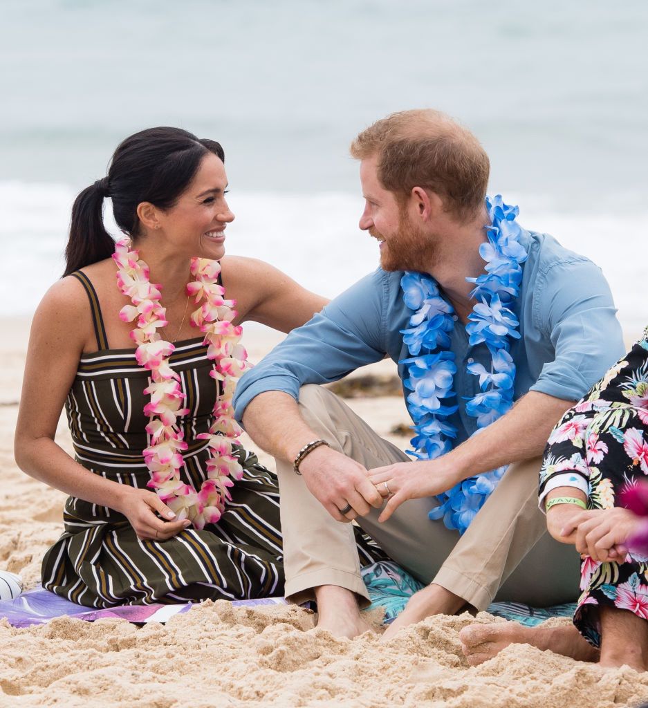 Prince Harry and Meghan Markle on the beach