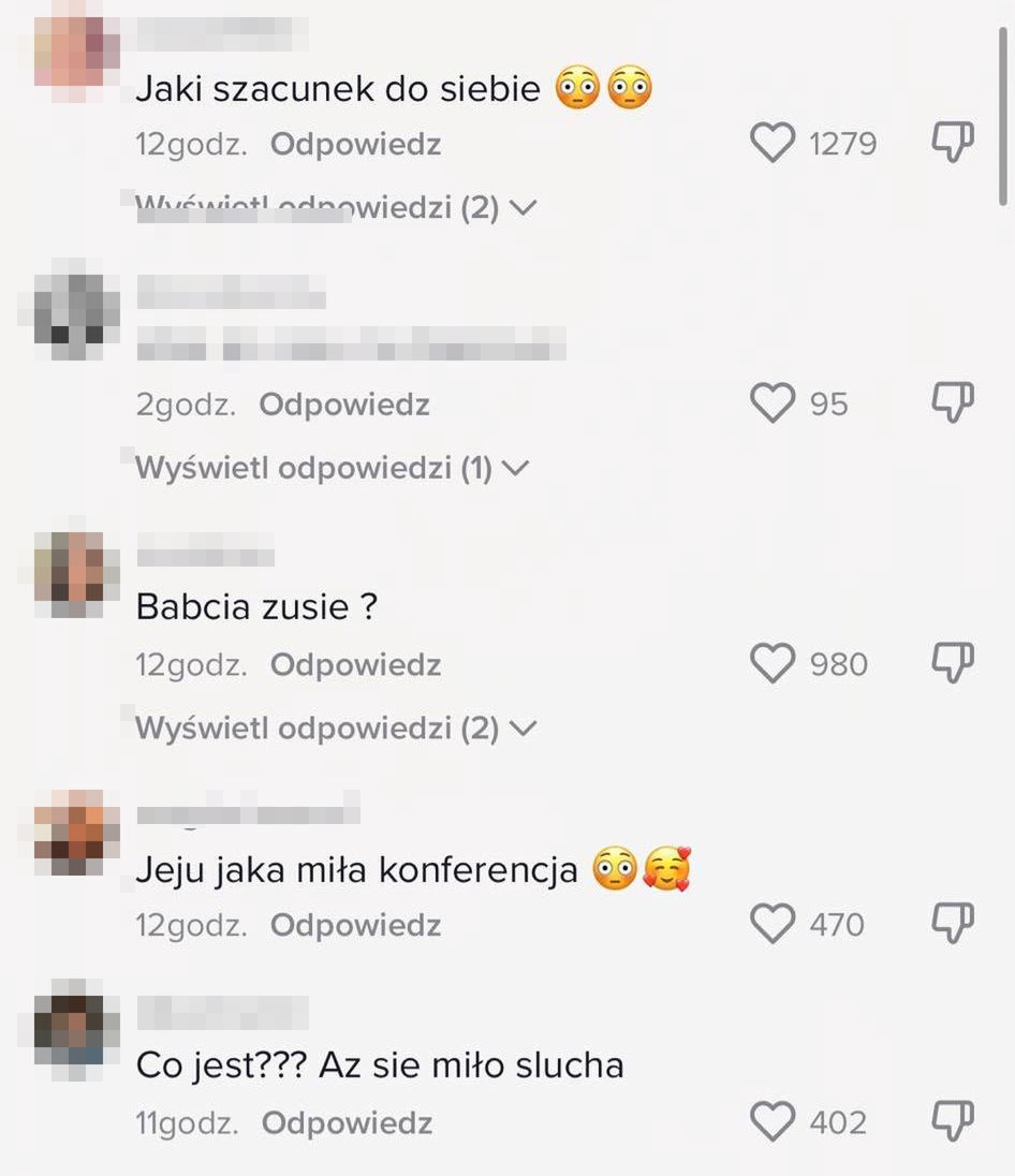 Komentarze pod nagraniem z konferencji