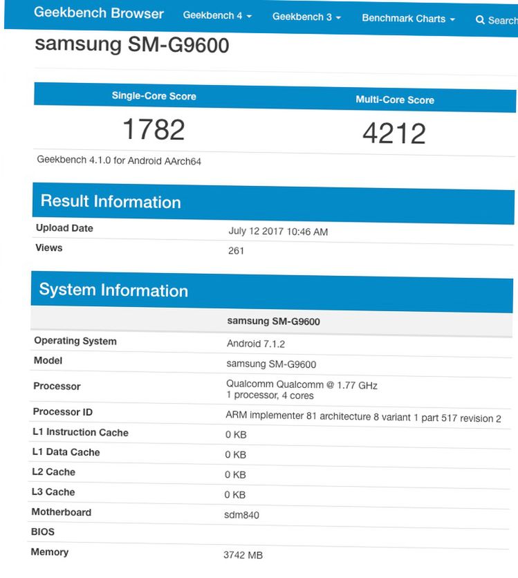Samsung SM-G9600 - wyniki testu wydajności