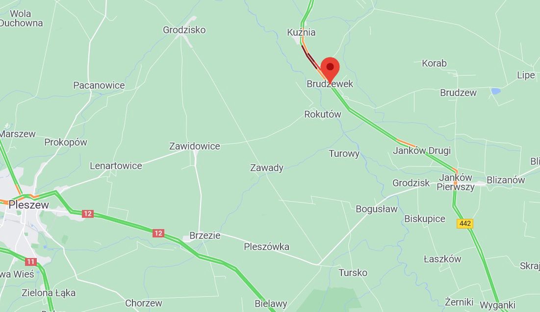 Wypadek w miejscowości Brudzewek