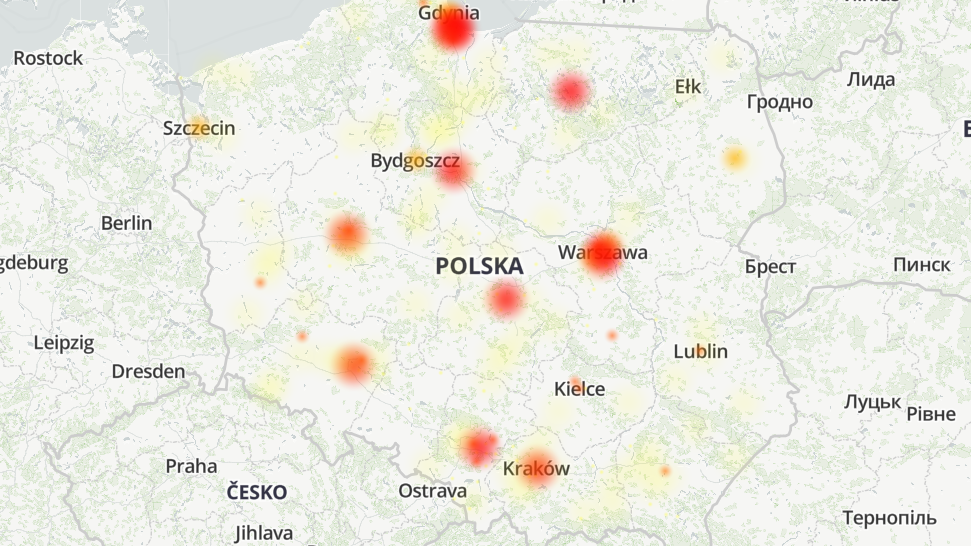 Awaria w Banku Millennium, źródło: downdetector, fot. Oskar Ziomek