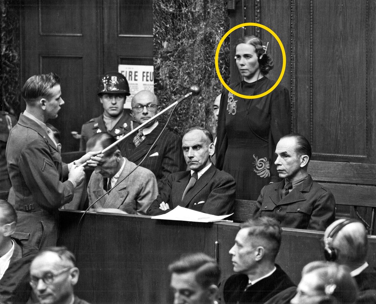 Inge Viermetz nie przyznaje się do winy podczas procesu RuSHA, 1947 rok