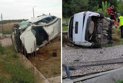 Dramatyczny wypadek na Mazowszu. Koziołkował kilkanaście razy