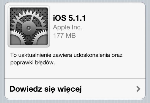 Oprogramowanie iOS 5.1.1 dostępne do pobrania 1