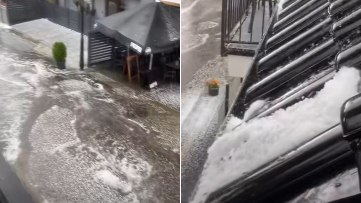 Gradobicie w Niechorzu.