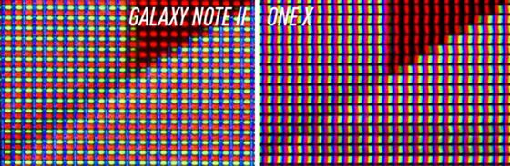 Matryca Galaxy Note II vs One X | fot. theverge.com