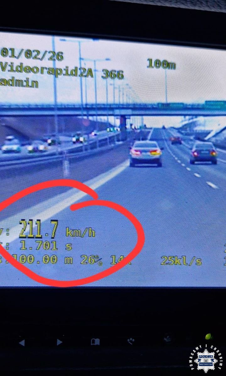 Kolejny pirat drogowy. 211 km/h!