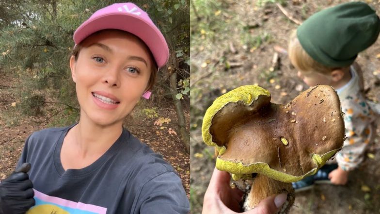 Joanna Opozda zabrała syna na grzybobranie