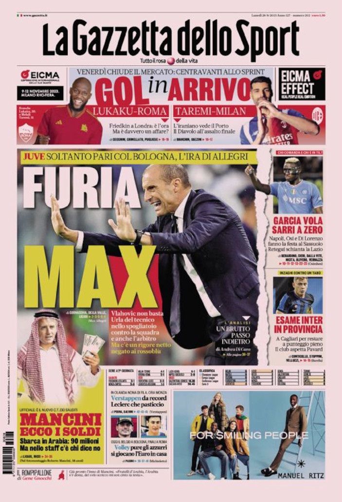 Okładka La Gazzetta dello Sport