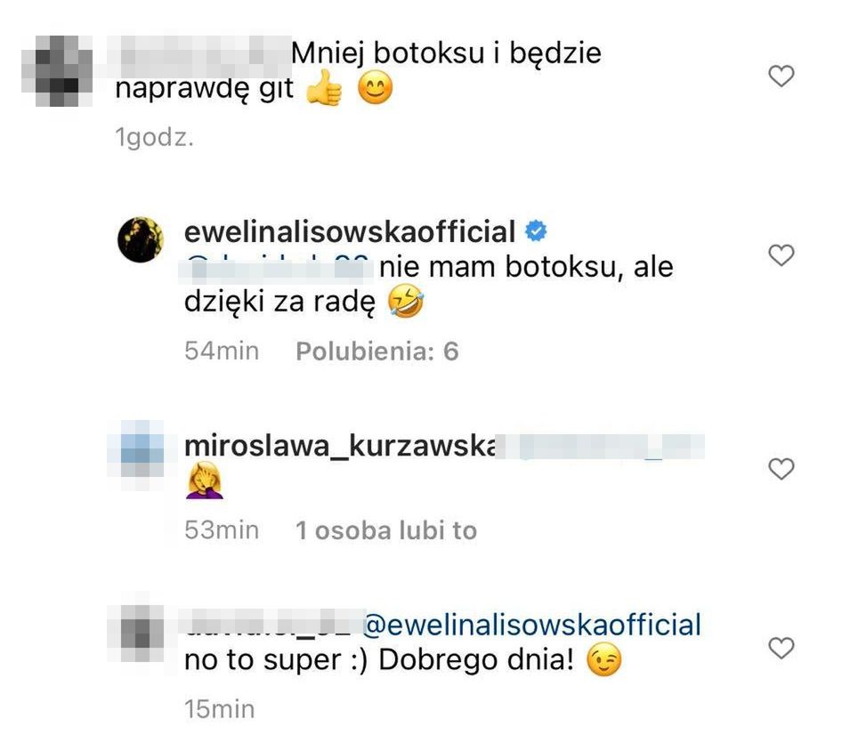 Komentarze pod zdjęciami Eweliny Lisowskiej