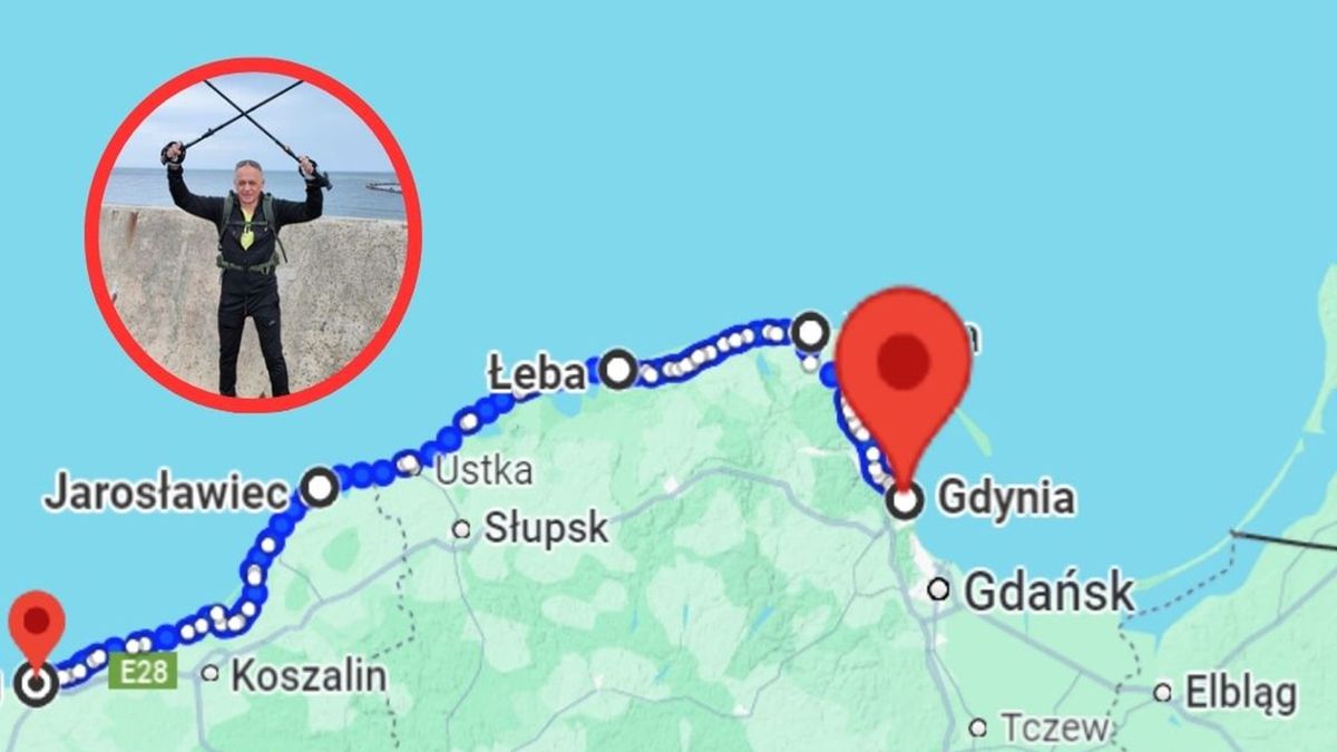 Przeszedł wzdłuż wybrzeża Bałtyku, by promować transplantologię