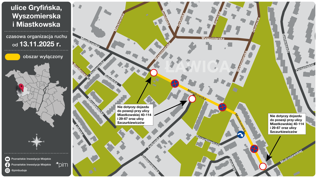 Poznań: Nowa inwestycja na Ławicy. Rusza przebudowa ulic Gryfińskiej, Wyszomierskiej i Miastkowskiej
