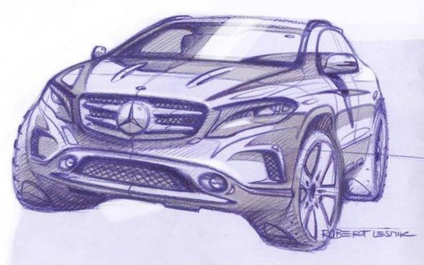 Mercedes-Benz GLA na oficjalnych szkicach