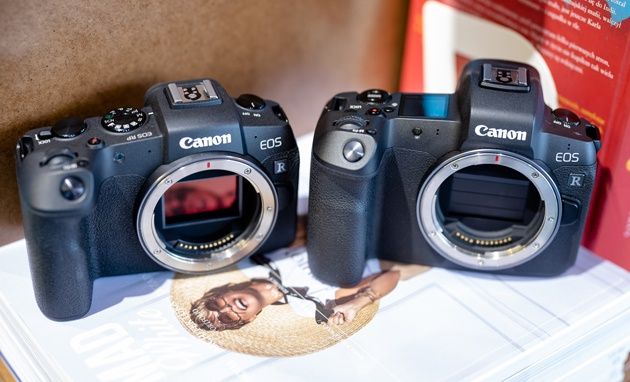 Canon EOS RP i EOS R widok góra przód